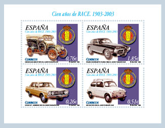 Serie de 4 sellos Cien años de RACE