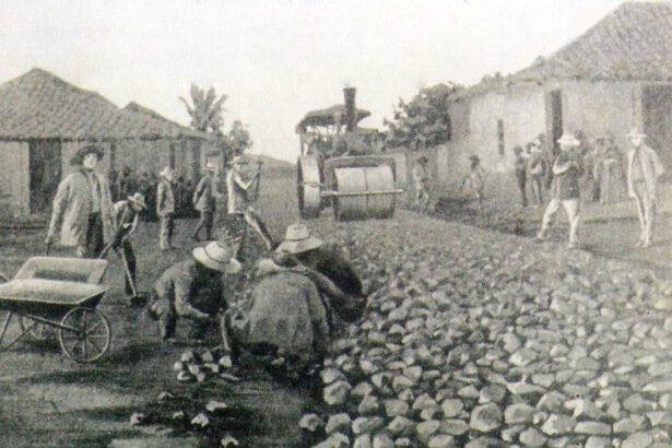 Construcción de carretera con el método de macadán