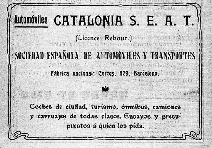 Publicidad de la marca Catalonia, de 1907, en prensa