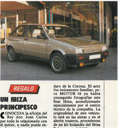 Noticia de MOTOR 16 del regalo del Seat Ibiza