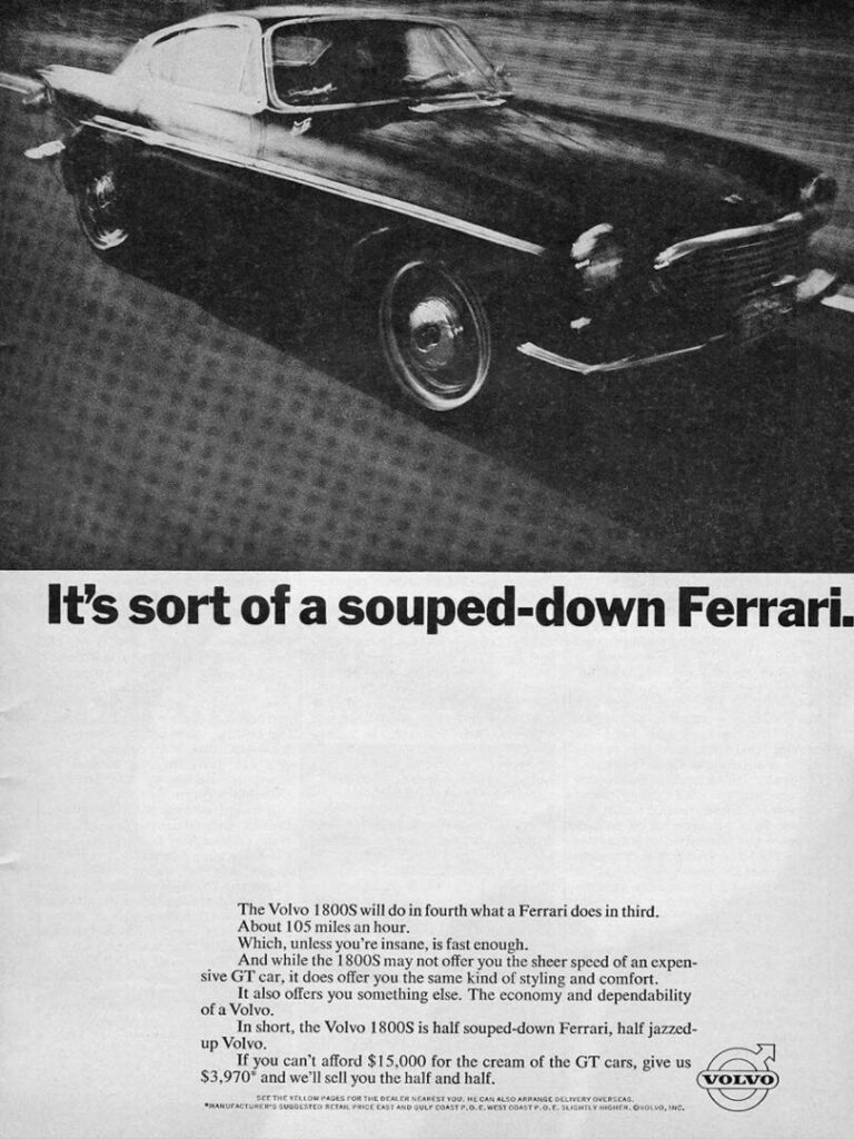 Publicidad Volvo 1800s, un Ferrari básico