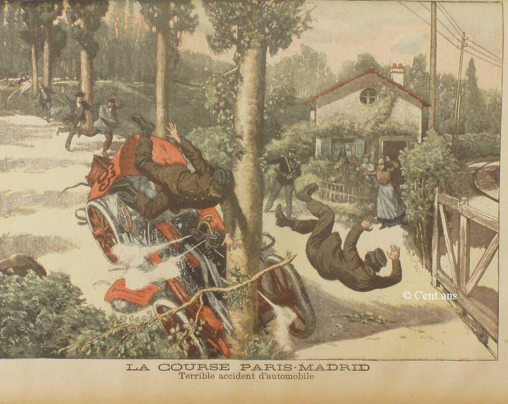 Grabado que recoge el accidente de Libourne