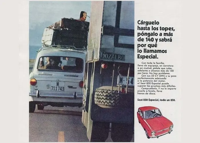 Publicidad Seat 850 Especial. A más de 140...